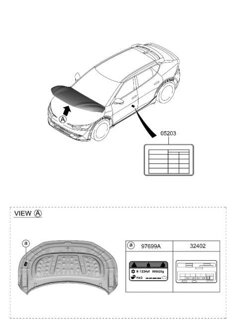 2022 Kia EV6 LABEL-EMISSION Diagram for 324101XAC2