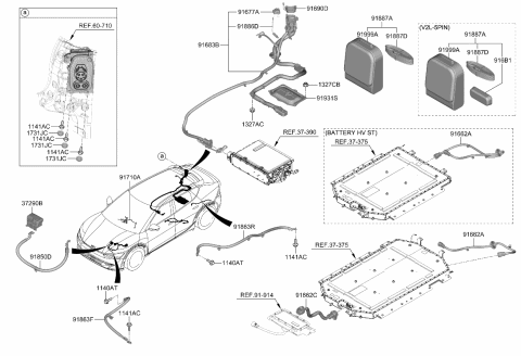 2023 Kia EV6 WIRING ASSY-FR PE GR Diagram for 91863CV520