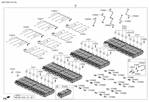 2022 Kia EV6 SUB BATTERY PACK ASSY Diagram for 375J2GI000