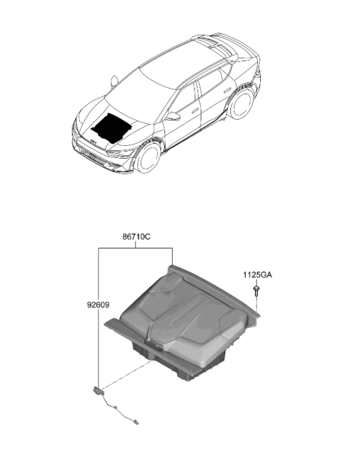 2023 Kia EV6 Front Trunk Diagram