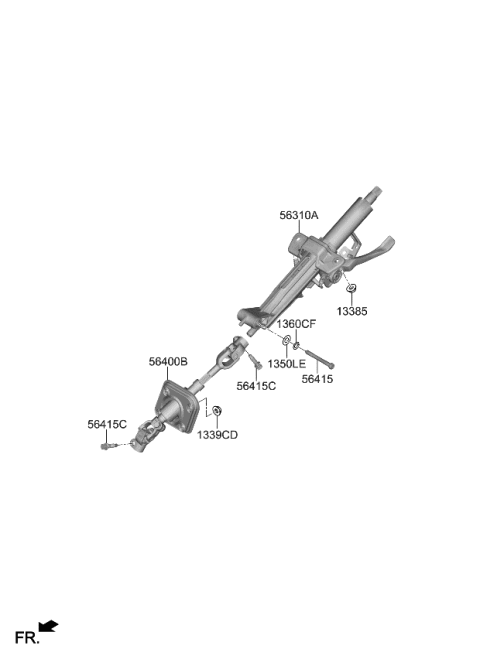 2023 Kia EV6 Steering Column & Shaft Diagram