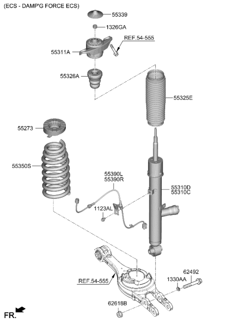 2024 Kia EV6 SHOCK ABSORBER ASSY Diagram for 55308CVAC0