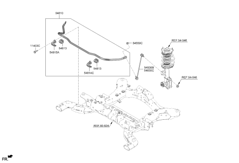 2022 Kia EV6 BUSH-STABILIZER BAR Diagram for 54813GI010