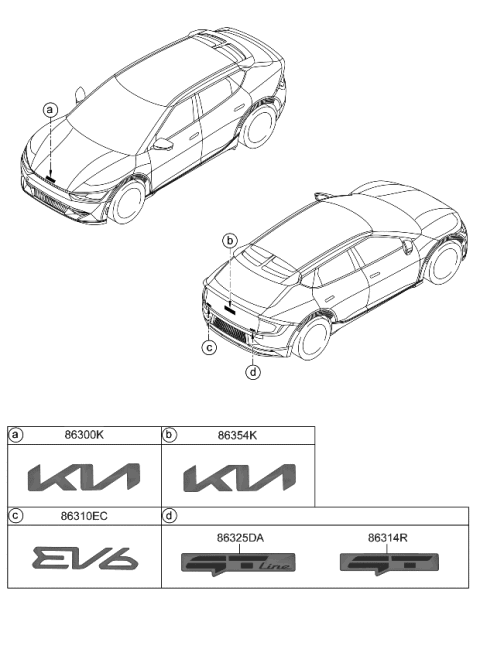 2022 Kia EV6 Emblem Diagram