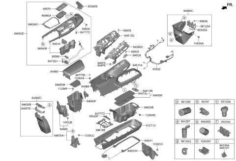 2023 Kia EV6 BEZEL-FLR CONSOLE FR Diagram for 846T3CV100