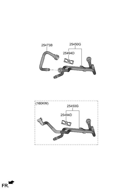 2024 Kia EV6 HOSE ASSY-WATER Diagram for 25450CV400