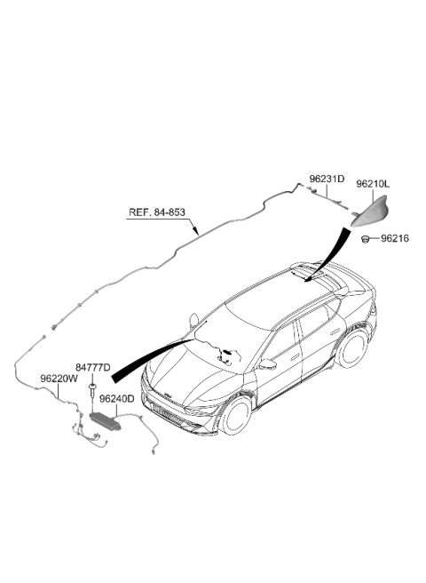 2022 Kia EV6 ANTENNA ASSY-COMBINA Diagram for 96210CV300SWP