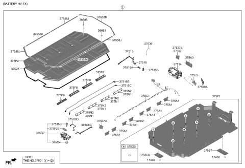 2022 Kia EV6 High Voltage Battery System Diagram 1