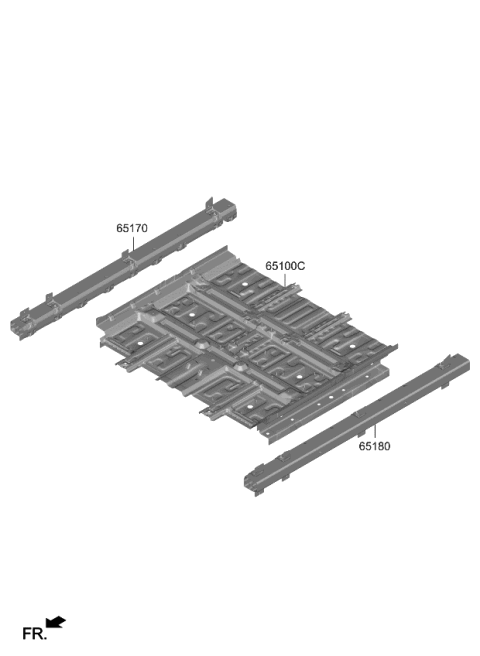 2022 Kia EV6 PANEL ASSY-FLOOR,CTR Diagram for 65100CV000