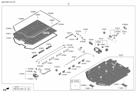 2022 Kia EV6 BATTERY SYSTEM ASSY Diagram for 37501CV701