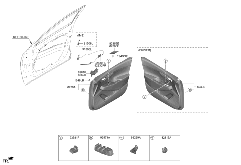 2023 Kia EV6 LAMP ASSY-FRONT DOOR Diagram for 92940CV000