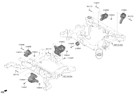 2024 Kia EV6 BRKT ASSY-MOTOR MTG Diagram for 218A0GI000