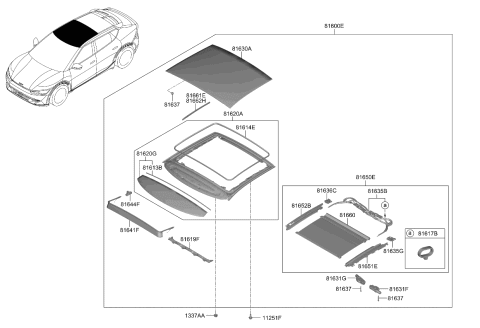 2024 Kia EV6 ROLLER BLIND ASSY-PA Diagram for 81670CV000OFW