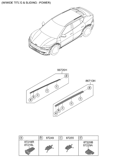 2022 Kia EV6 CLIP-ROOF GARNISH MT Diagram for 87236CV000