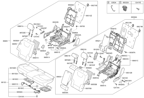 2024 Kia EV6 PAD ASSY-REAR SEAT B Diagram for 89351CV000