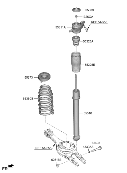 2023 Kia EV6 Rear Spring & Strut Diagram 1