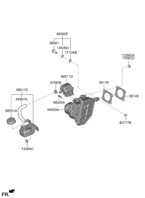 2022 Kia EV6 RESERVOIR ASSY Diagram for 58511CV010