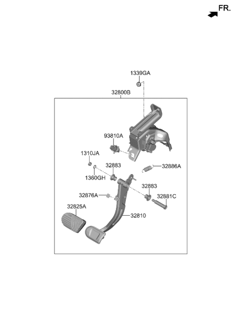 2024 Kia EV6 Brake & Clutch Pedal Diagram
