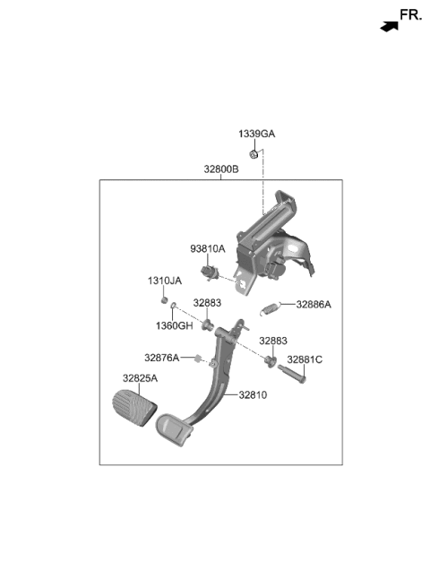 2023 Kia EV6 Brake & Clutch Pedal Diagram