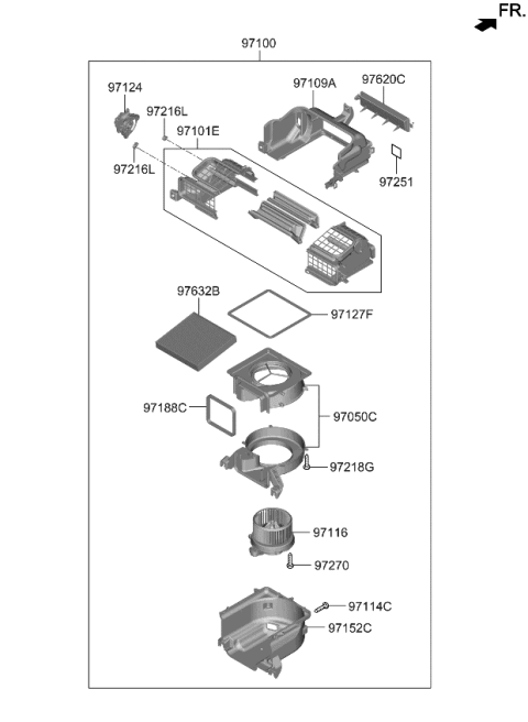 2024 Kia EV6 BLOWER UNIT Diagram for 97100CV000