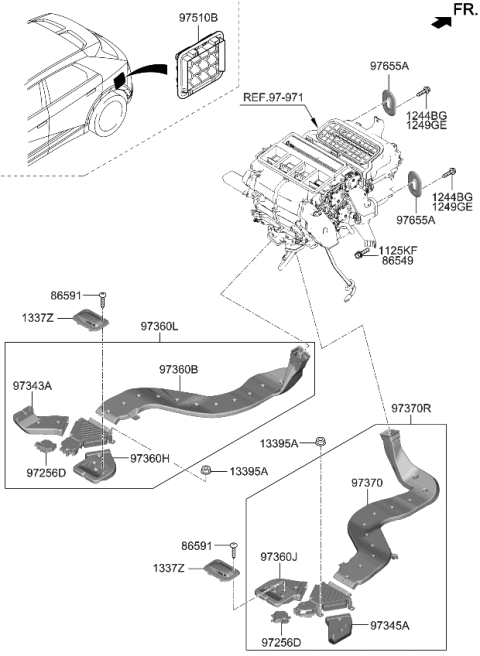 2022 Kia EV6 ACTUATOR-MODE Diagram for 97154CV000