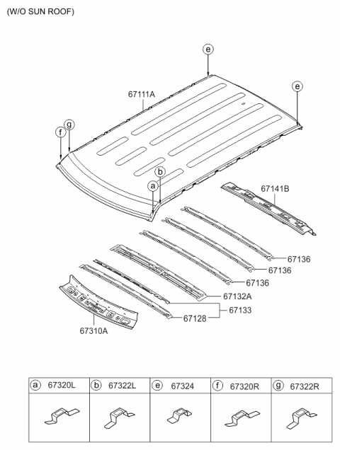 2013 Kia Soul Roof Panel Diagram 1