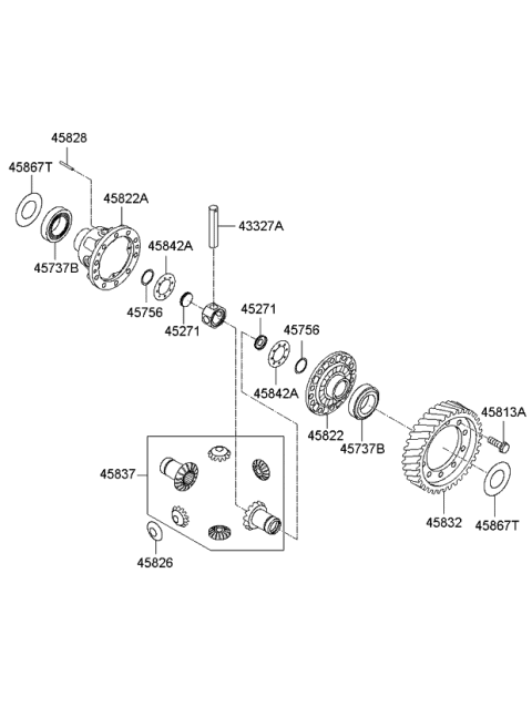 2012 Kia Soul Gear-Differential Drive Diagram for 458323B600