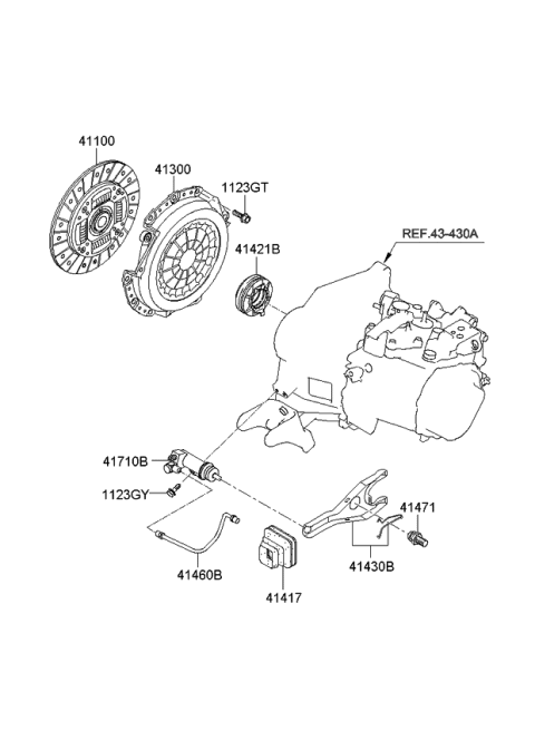 2012 Kia Soul Cover Assembly-Clutch Diagram for 4130026010