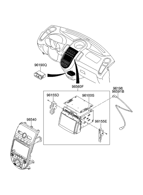 2013 Kia Soul Keyboard Assembly-AV/NAV Diagram for 965402K800DS5