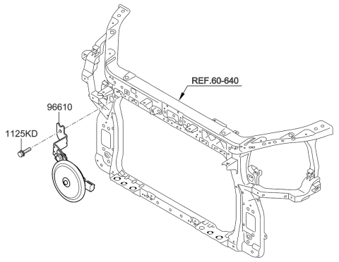 2013 Kia Soul Horn Assembly-Low Pitch Diagram for 966102K900
