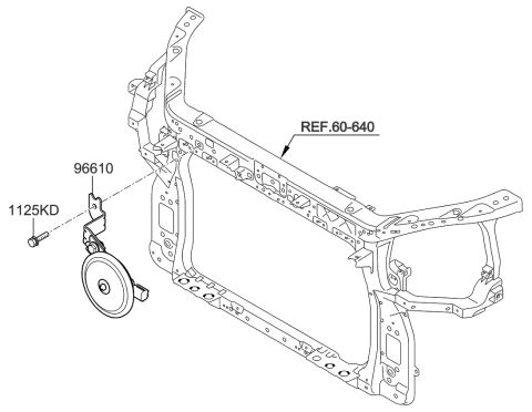 2013 Kia Soul Horn Assembly-Low Pitch Diagram for 966102K700