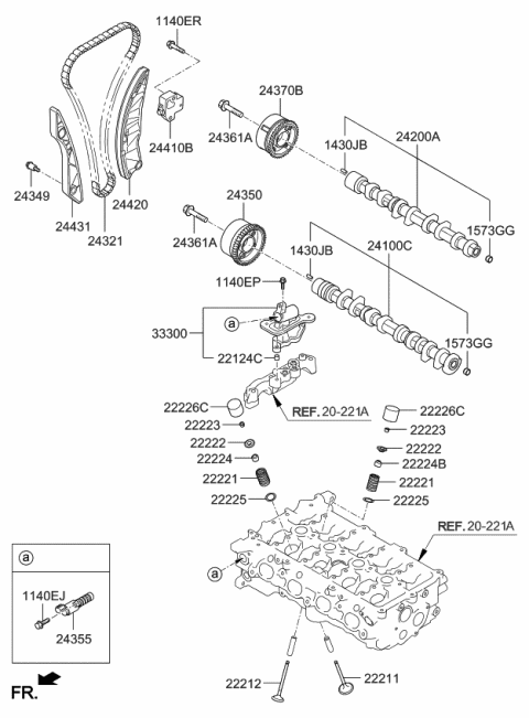 2013 Kia Soul Camshaft & Valve Diagram 1