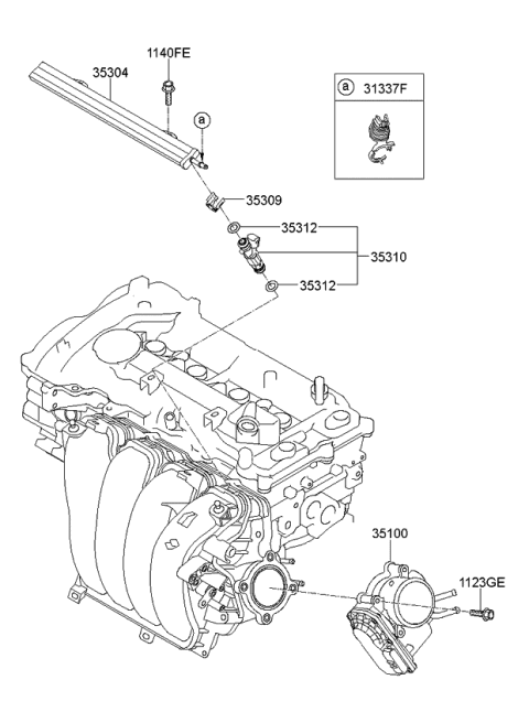 2012 Kia Soul Throttle Body & Injector Diagram 2