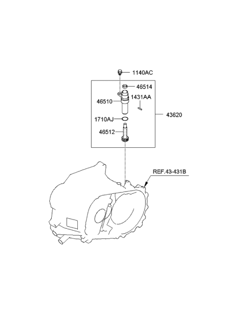 2012 Kia Soul Speedometer Driven Gear-Manual Diagram 2