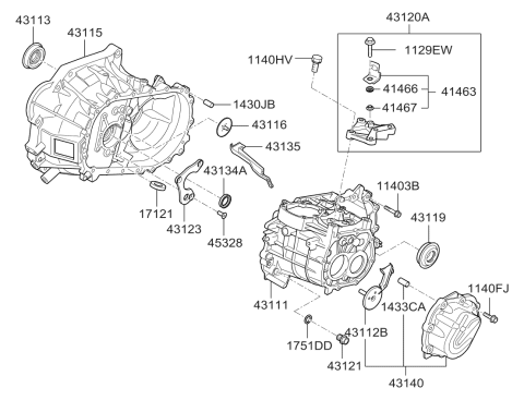 2012 Kia Soul Transaxle Case-Manual Diagram 1