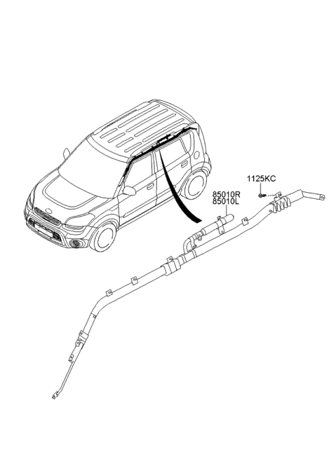 2013 Kia Soul Sunvisor & Head Lining Diagram 2