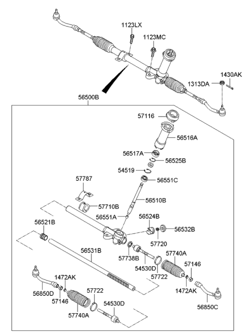 2013 Kia Soul Steering Gear Box (MDPS) Diagram