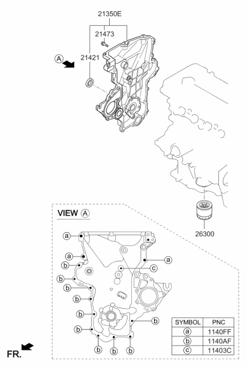 2012 Kia Soul Front Case & Oil Filter Diagram 1