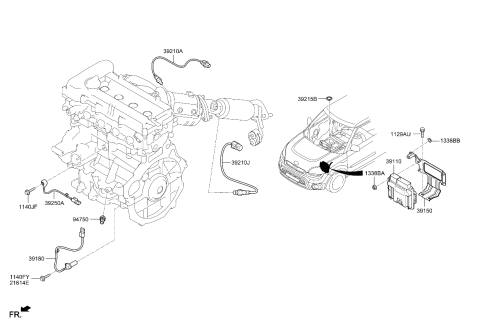 2012 Kia Soul Engine Ecm Control Module Diagram for 391102BCJ0