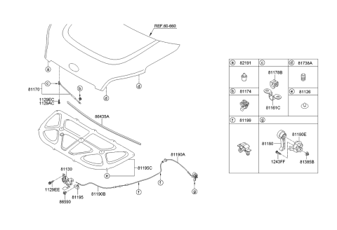 2012 Kia Soul Pad Assembly-Hood INSULA Diagram for 811242K500