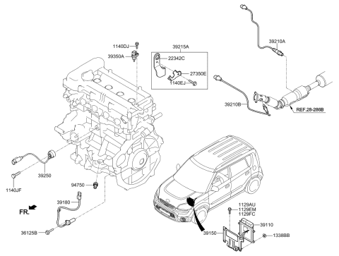 2013 Kia Soul Engine Ecm Control Module Diagram for 391012EAC0