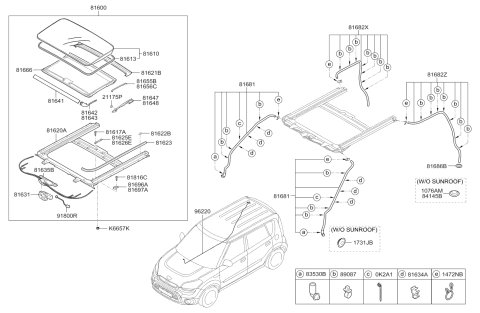 2013 Kia Soul Screw-Front Stopper Diagram for 816163E000