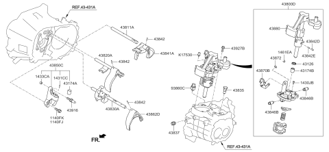 2012 Kia Soul Gear Shift Control-Manual Diagram 1