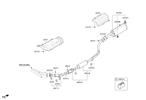 2012 Kia Soul Center Muffler Complete Diagram for 286002K340