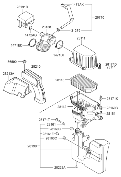 2013 Kia Soul Air Cleaner Diagram 1