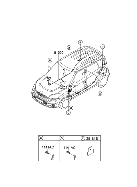 2012 Kia Soul Wiring Assembly-Floor Diagram for 917202K030