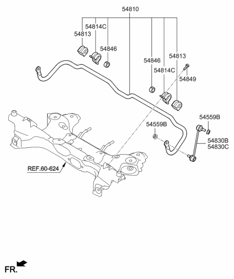 2012 Kia Soul Bush-Stabilizer Bar Diagram for 548132K200