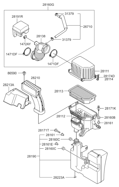 2012 Kia Soul Body-Air Cleaner Diagram for 281122K800
