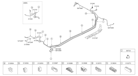 2012 Kia Soul Holder-Fuel Tube Diagram for 313572K300