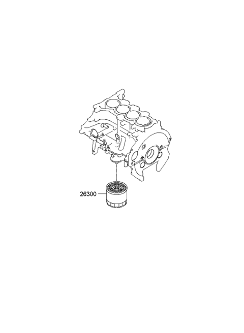 2012 Kia Soul Front Case & Oil Filter Diagram